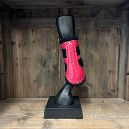 PINK FAUX CROC GLOSS BRUSHING BOOTS
