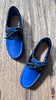 DECK SHOES <br/> ROYAL BLUE AND MIDNIGHT FAUX CROC LACE AREA