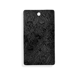 Black gloss embossed