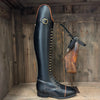 Black calfskin leather swatch for custom Celeris boots