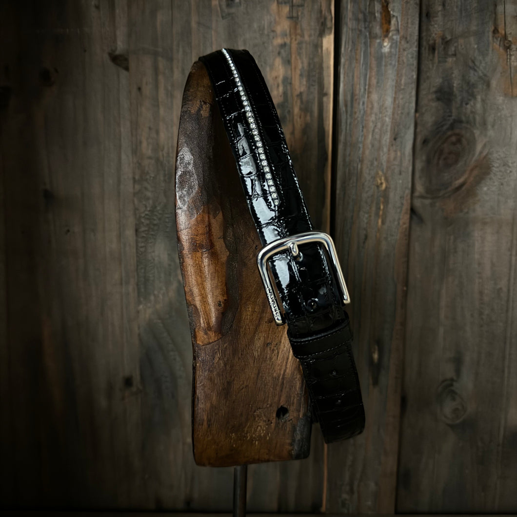 Black faux croc gloss 