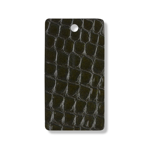 Black faux croc with gold glitter leather swatch for custom Celeris boots