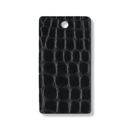 Black faux croc with silver glitter leather swatch for custom Celeris boots
