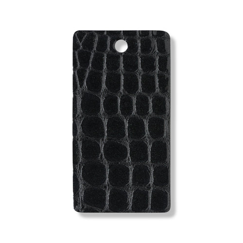 Black faux croc with silver glitter leather swatch for custom Celeris boots