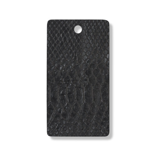 Black matte faux iguana leather swatch for custom Celeris boots