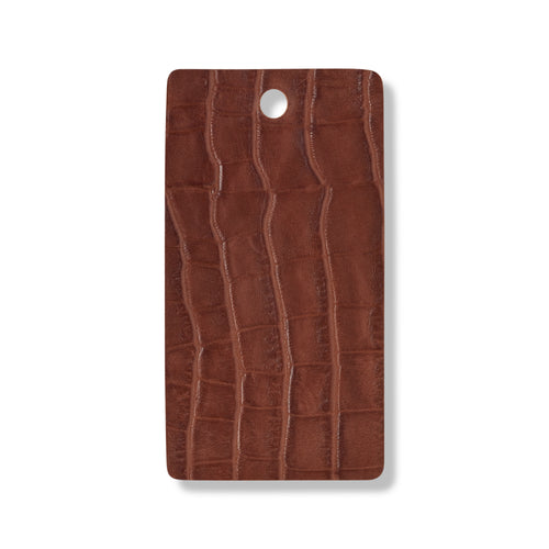 Chestnut faux croc leather swatch for custom Celeris boots