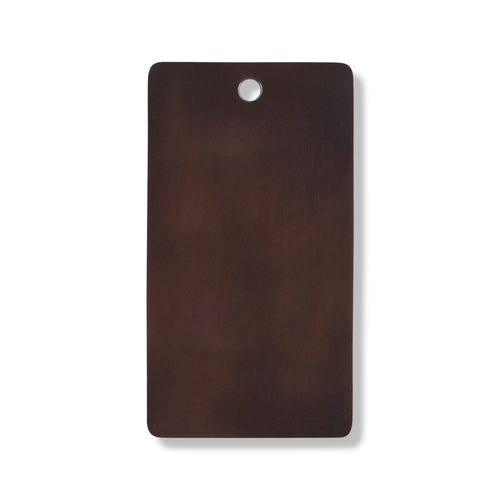 Dark brown hand-polished leather swatch for custom Celeris boots