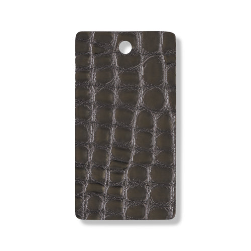 Grey faux croc gloss leather swatch for custom Celeris boots