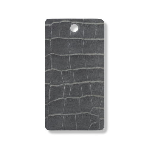 Grey matte faux croc leather swatch for custom Celeris boots