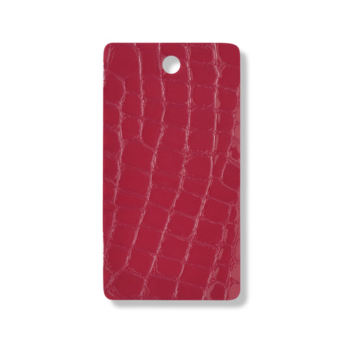Magenta faux croc gloss leather swatch for custom Celeris boots