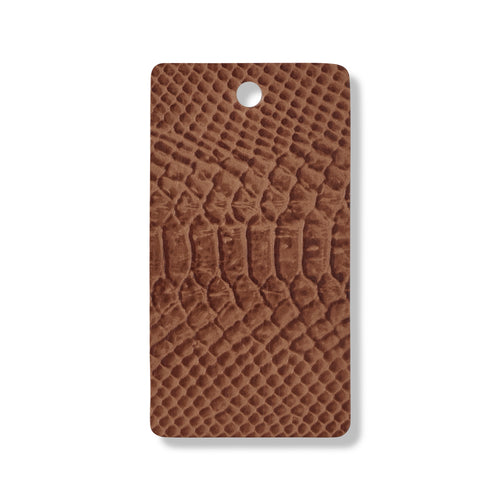 Medium tan faux iguana leather swatch for custom Celeris boots