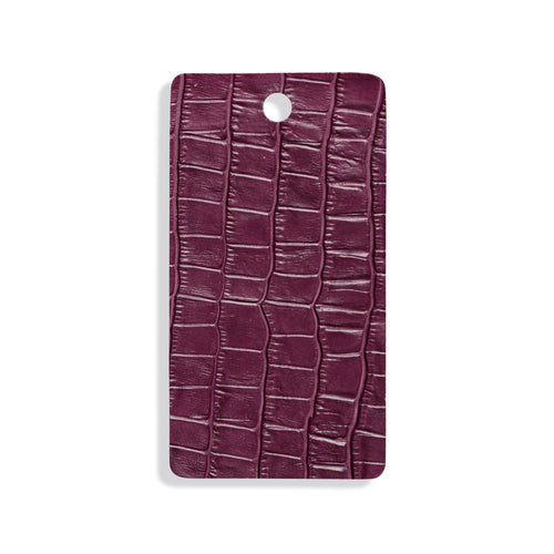 Plum faux croc leather swatch for custom Celeris boots