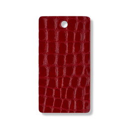 Red faux croc gloss leather swatch for custom Celeris boots