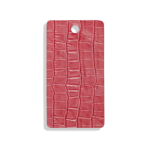 Rose pink faux croc leather swatch for custom Celeris boots