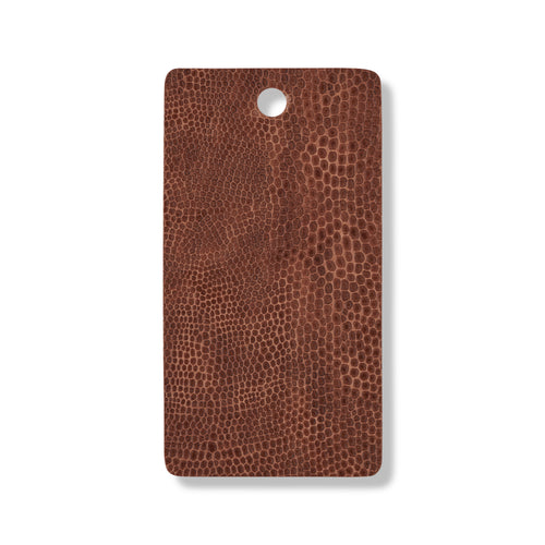 Tan faux gecko leather swatch for custom Celeris boots